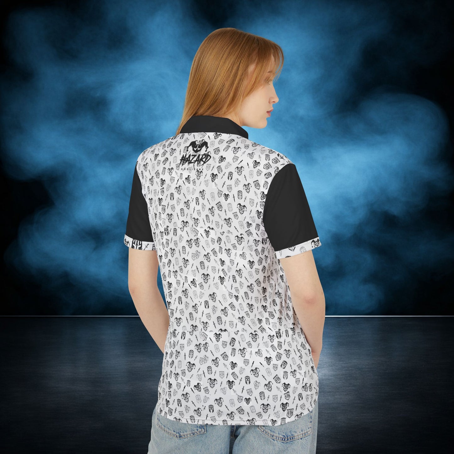 Wildcard — White/Black Jester Performance Polo