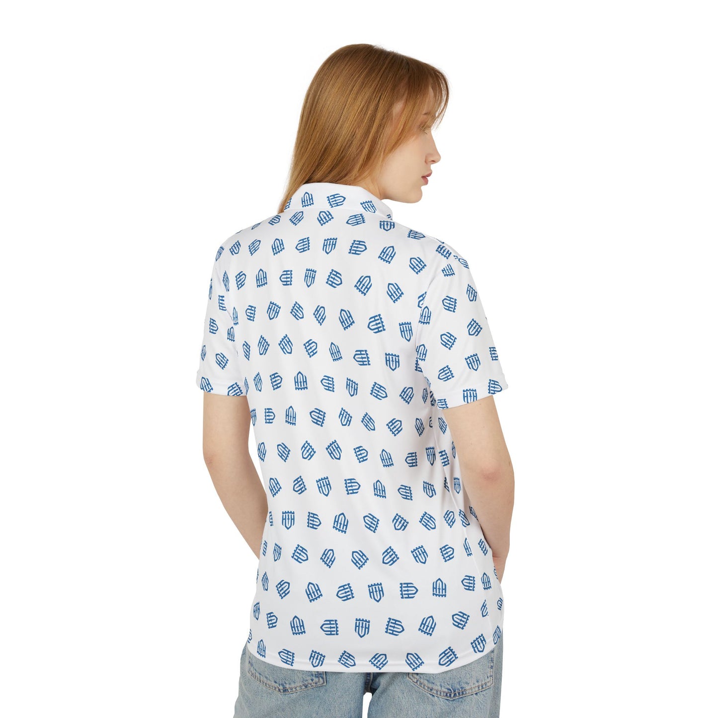 The Guardian Performance Polo | Arctic White Signature Shield Monogram
