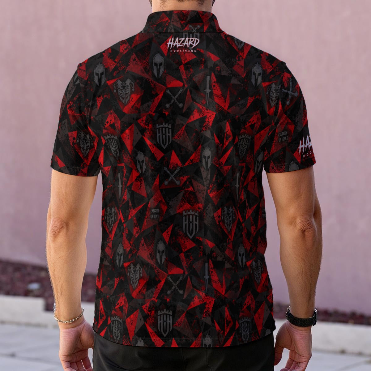 Redline — Red/Black Camo Performance Polo