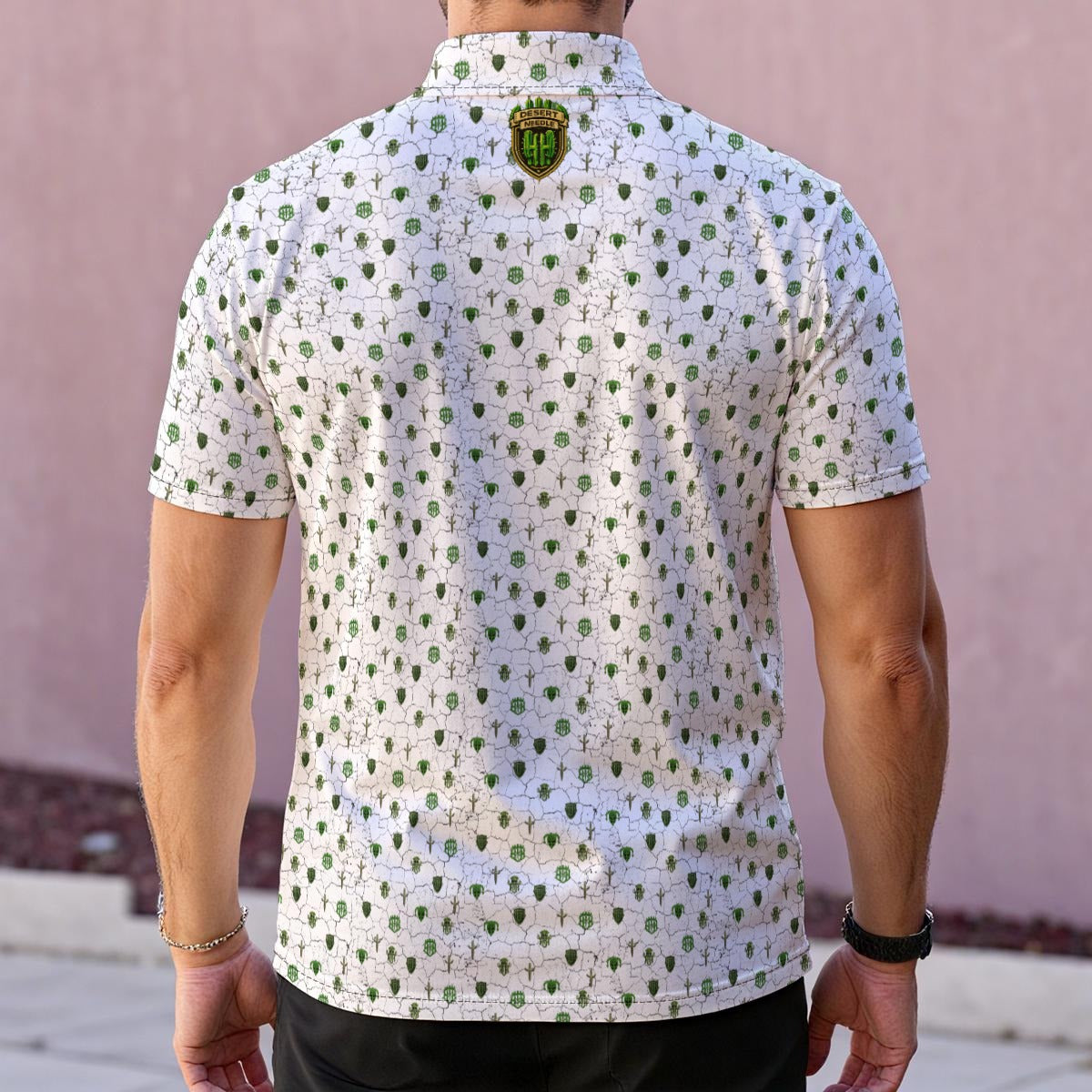 Desert Needle | White Performance Polo