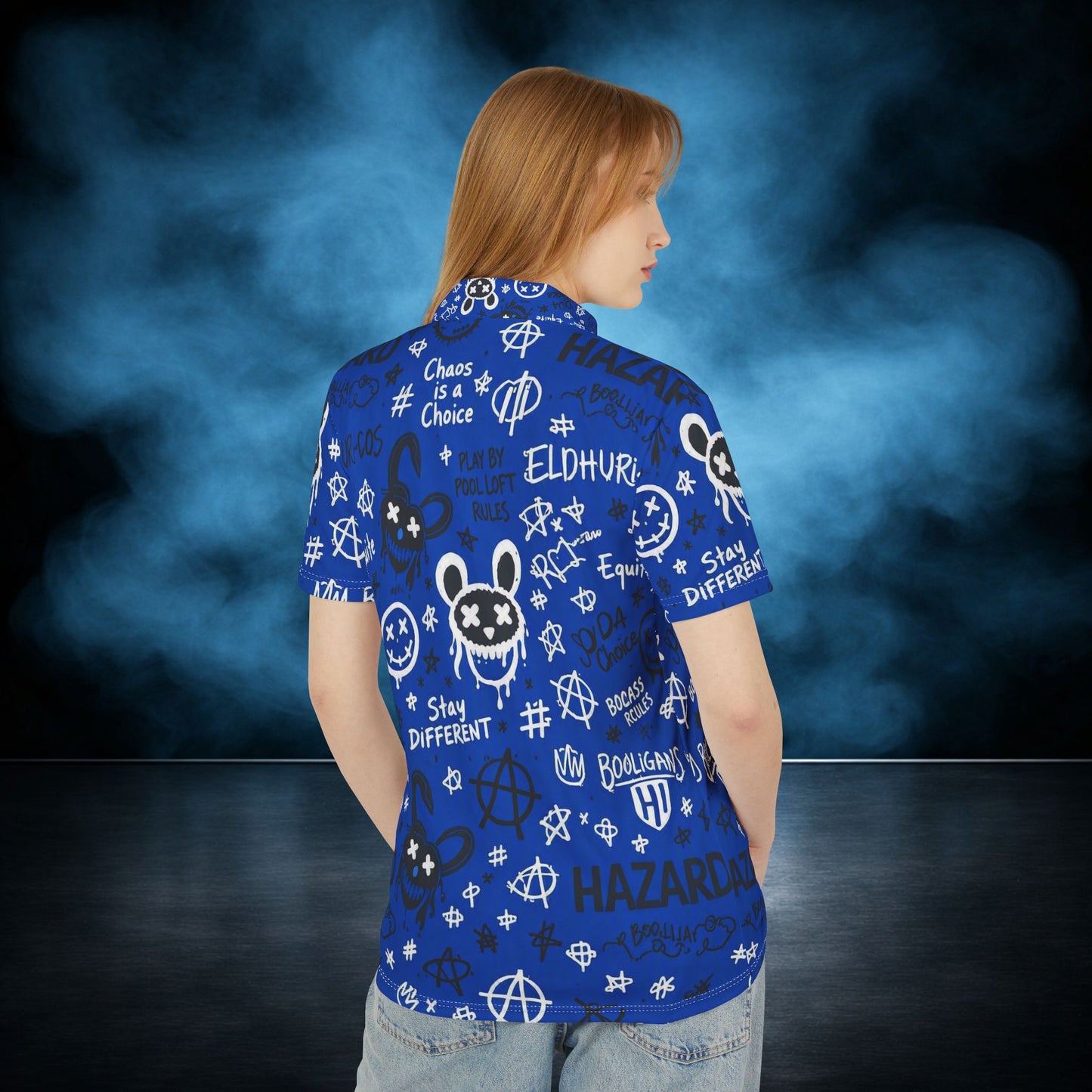Ruckus — Royal Chaos Hazard Graffiti Performance Polo