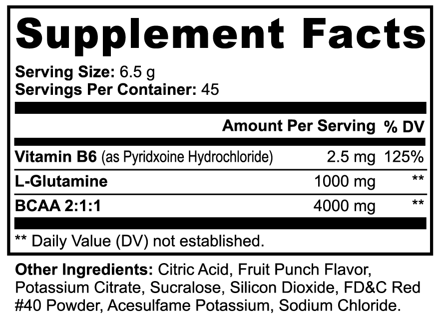 RECHARGE – Fruit Punch BCAA Post‑Workout Powder