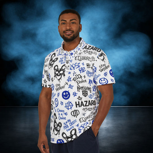 Glacier - White Hazard Graffiti Performance Polo