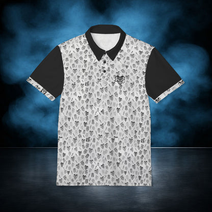 Wildcard — White/Black Jester Performance Polo