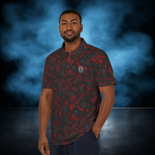 Redline — Red/Black Camo Performance Polo