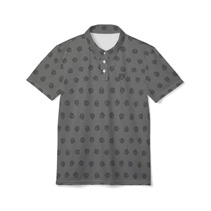 The Guardian Performance Polo | Steel Gray Signature Shield Monogram