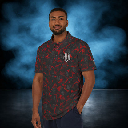 Redline — Red/Black Camo Performance Polo