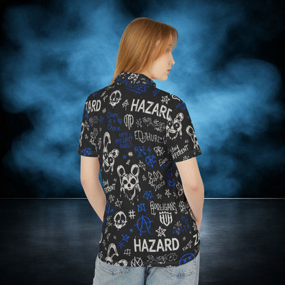 Lights Out — Blackout Hazard Graffiti Performance Polo