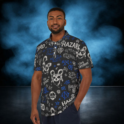 Lights Out — Blackout Hazard Graffiti Performance Polo