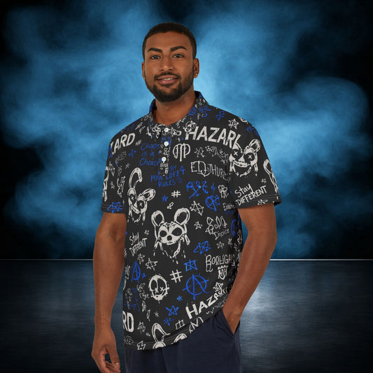 Lights Out — Blackout Hazard Graffiti Performance Polo