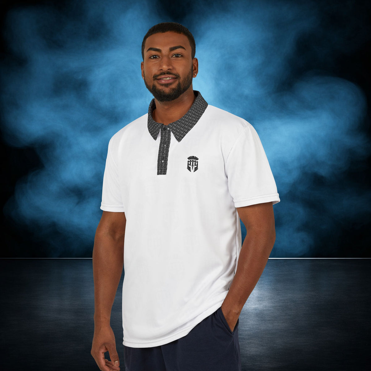 Vanguard — White/Black Spartan Performance Polo