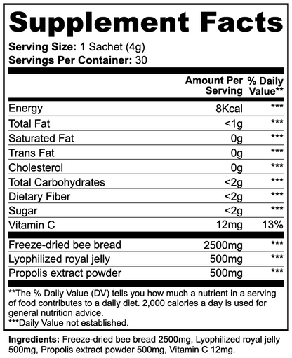 Bee Bread Powder — Royal Jelly + Propolis Blend