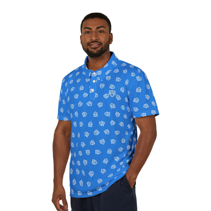 The Guardian Performance Polo | Cobalt Blue Signature Shield Monogram