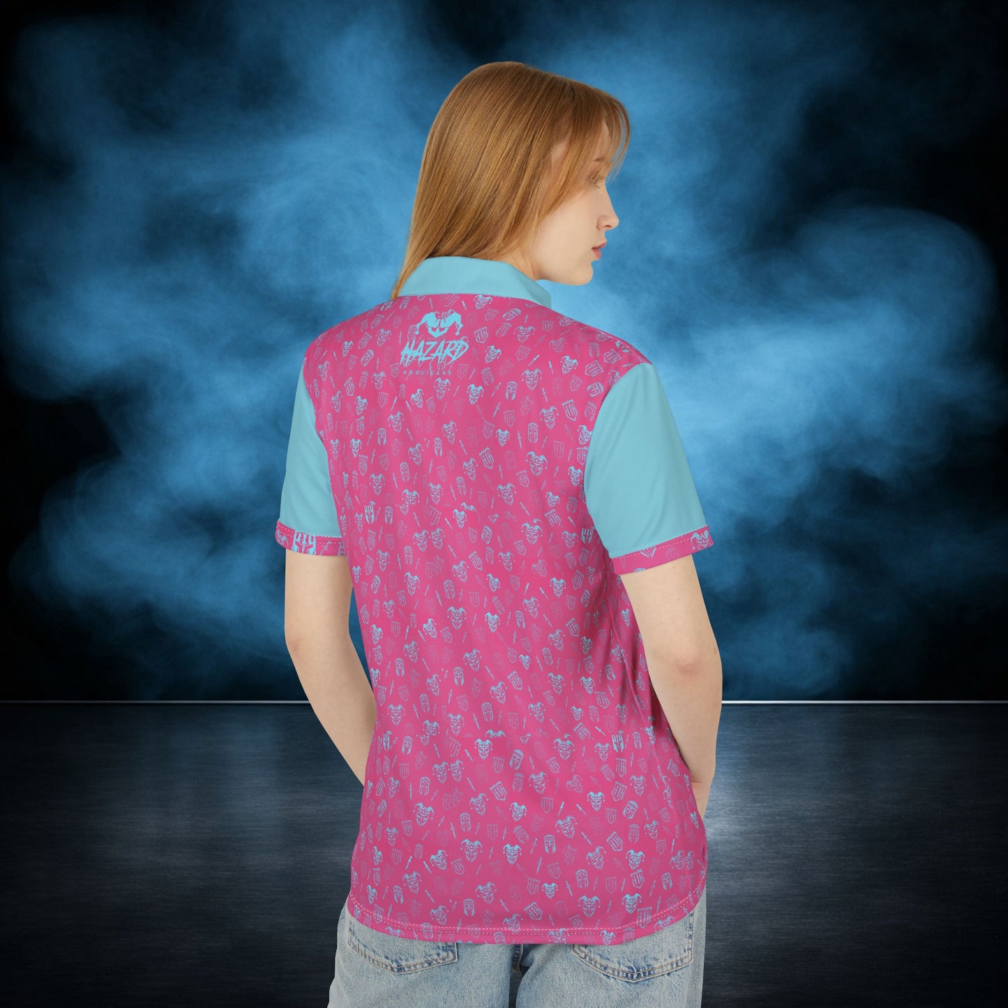 Troublemaker — Pink/Blue Jester Performance Polo