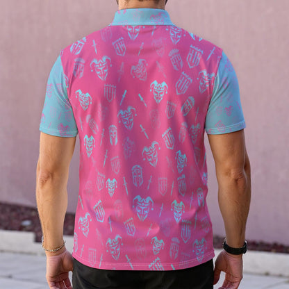 Troublemaker — Pink/Blue Jester Performance Polo