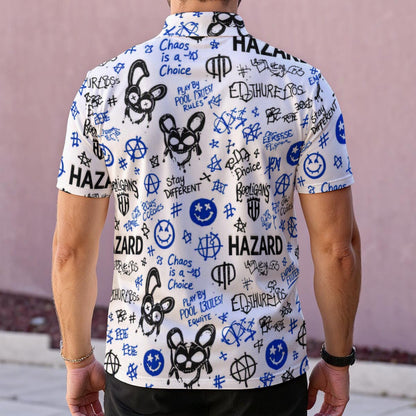 Glacier - White Hazard Graffiti Performance Polo