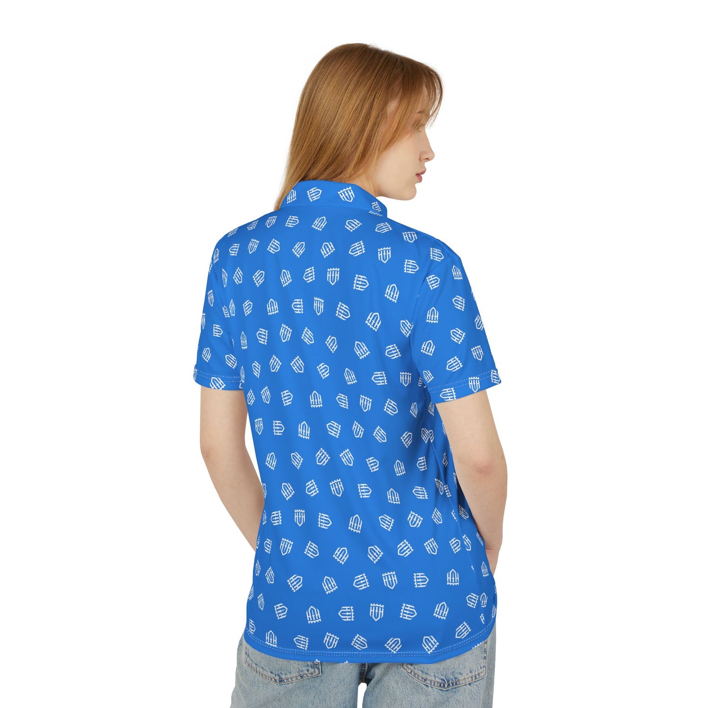 The Guardian Performance Polo | Cobalt Blue Signature Shield Monogram