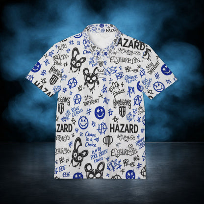 Glacier - White Hazard Graffiti Performance Polo