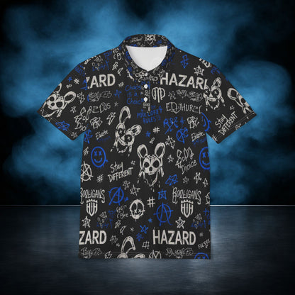 Lights Out — Blackout Hazard Graffiti Performance Polo