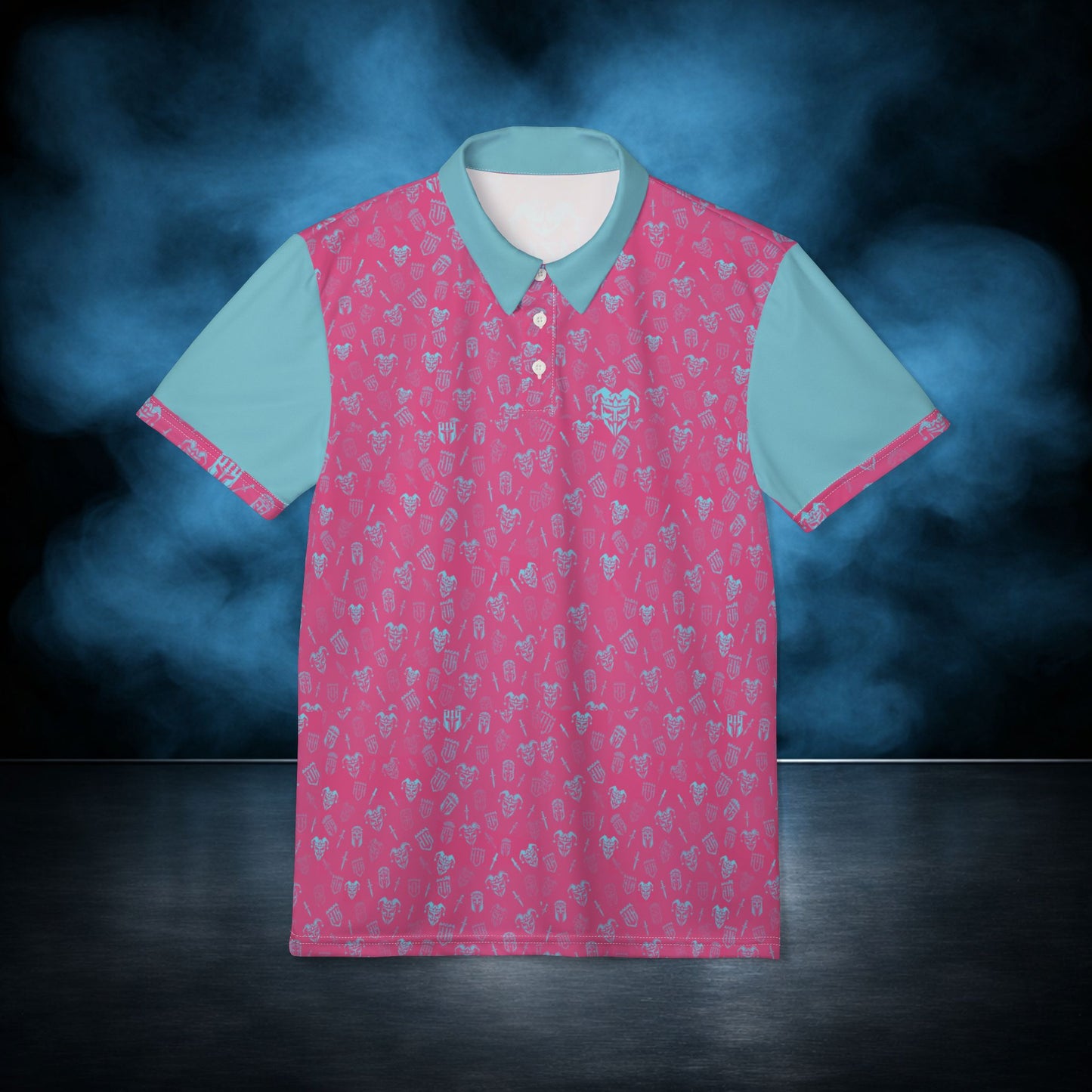 Troublemaker — Pink/Blue Jester Performance Polo