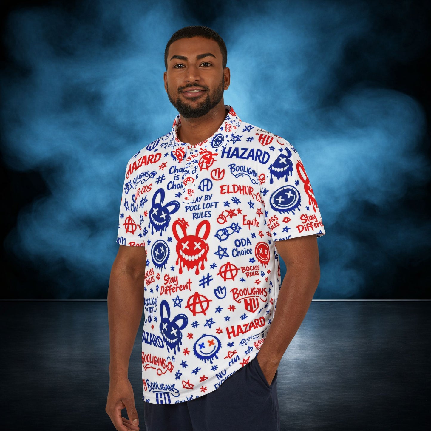 Revolt — Patriotic Hazard Graffiti Performance Polo