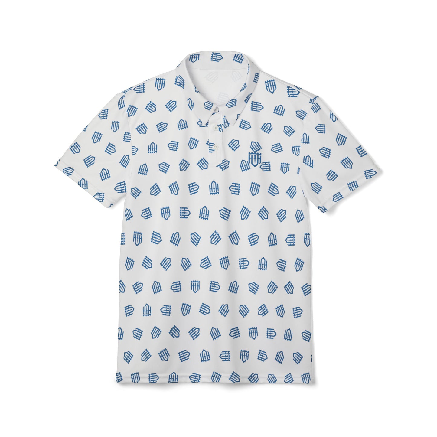 The Guardian Performance Polo | Arctic White Signature Shield Monogram