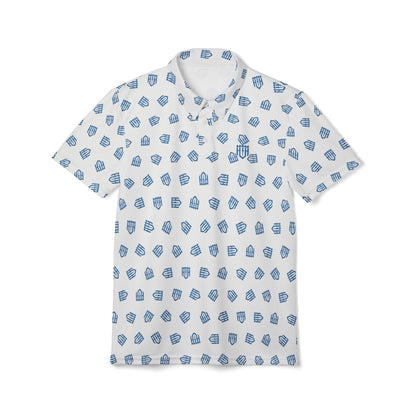 The Guardian Performance Polo | Arctic White Signature Shield Monogram