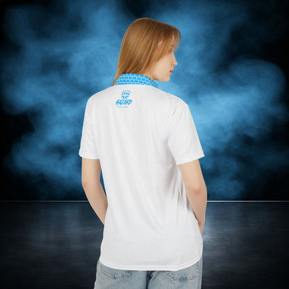 Valor — White/Blue Spartan Performance Polo