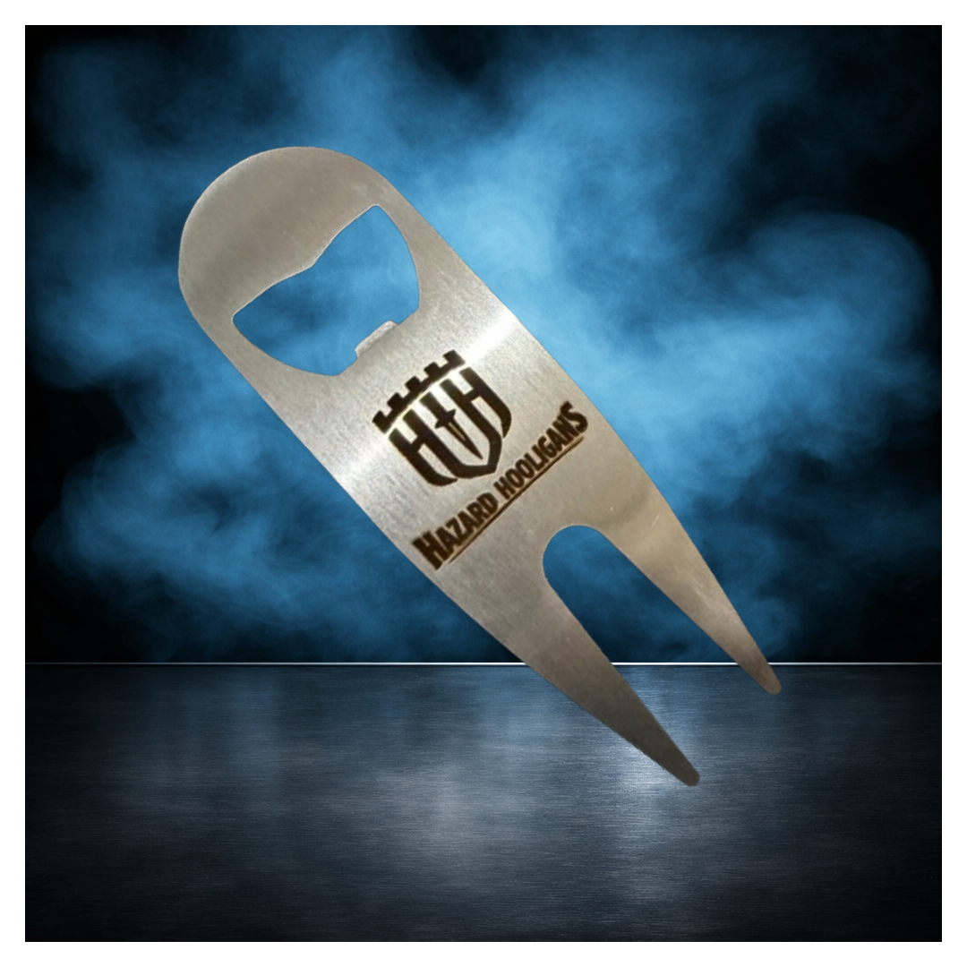 Hazard Hooligans – Stay Dangerous Divot Tool / Bottle Opener